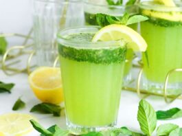 Mint and Lemon Juice A refreshing blend of taste and health"