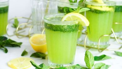 Mint and Lemon Juice A refreshing blend of taste and health"