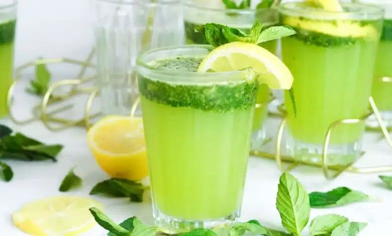 Mint and Lemon Juice A refreshing blend of taste and health"