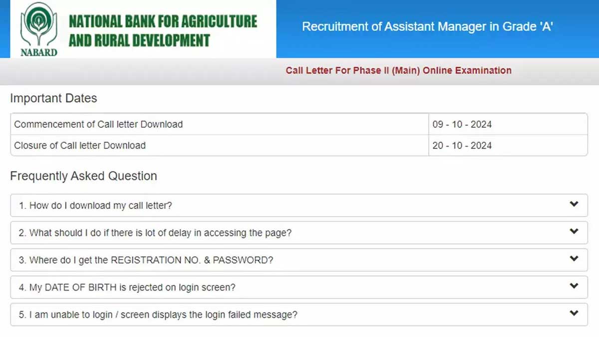 NABARD Grade A Mains Admit Card 2024 released see steps to download 3