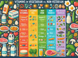 Comparison of vitamins in vegetarian and non-vegetarian diet