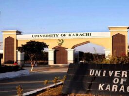 Pakistan Karachi University students protest against rising fees