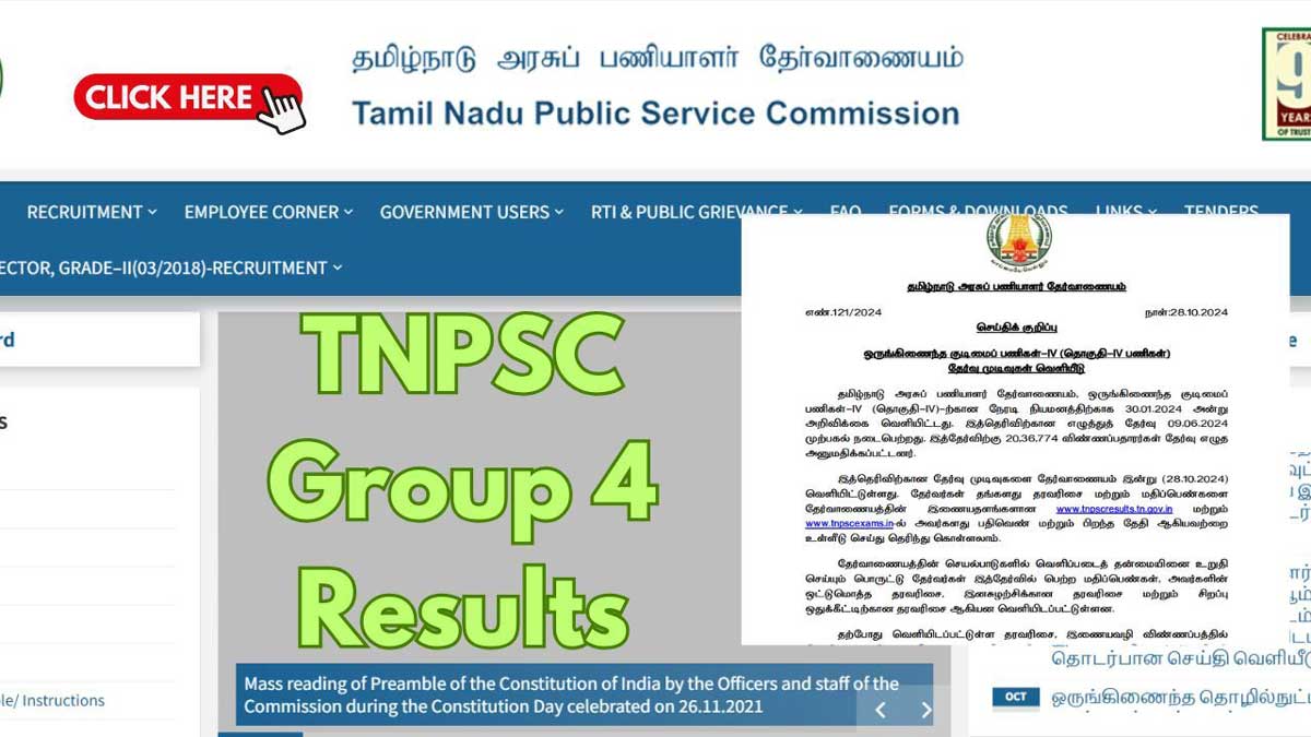 TNPSC Group 4 Result 2024 Released, Check Steps to Check Scorecard