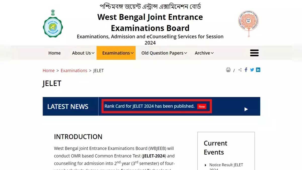 WBJEE JELET 2024 Round 2 Seat Allotment Result Released, Check Details