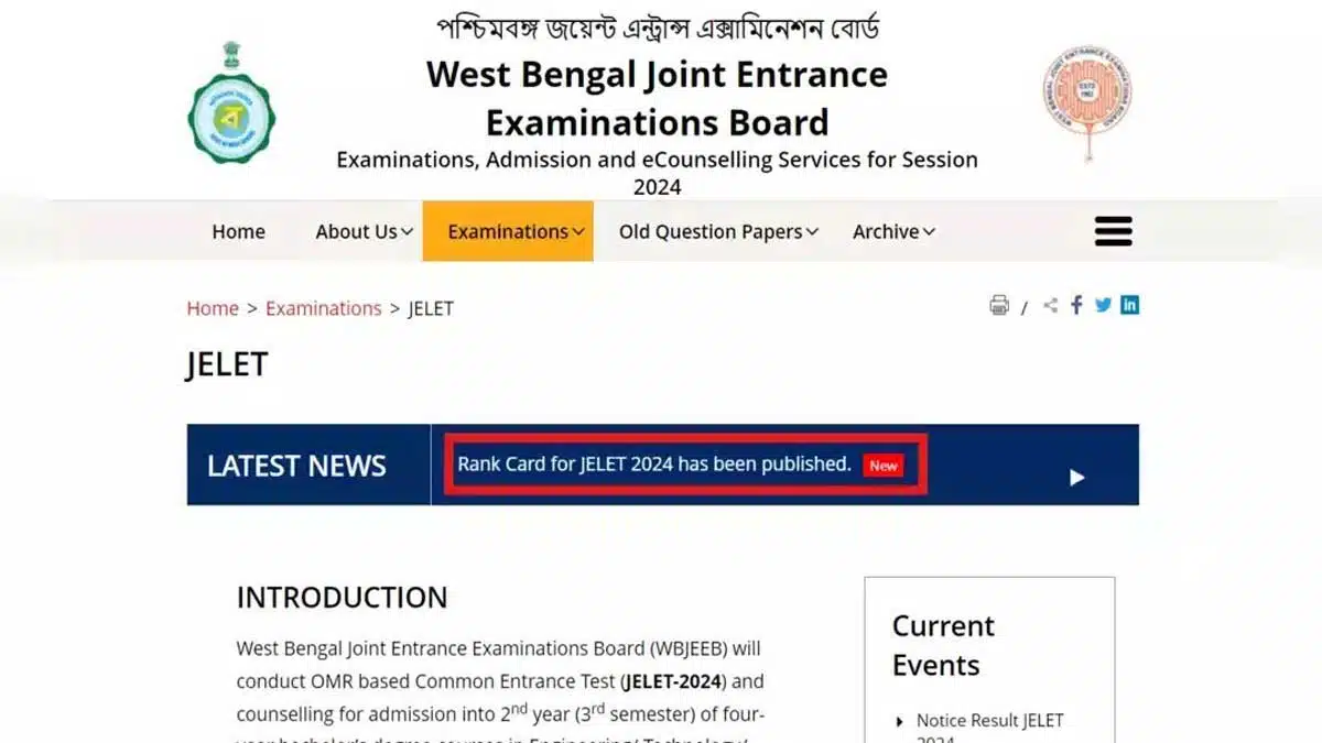 WBJEE JELET 2024 Round 2 Seat Allotment Result Released, Check Details