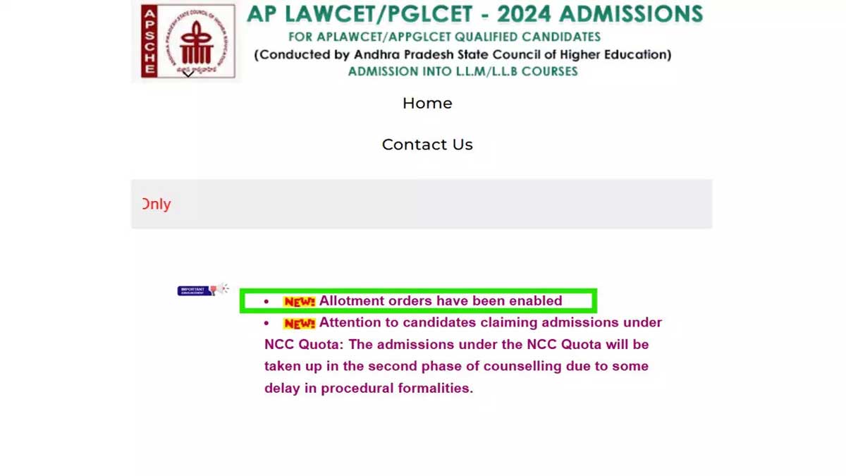 AP LAWCET 2024 Seat Allotment Result Announced, Check Steps To Download