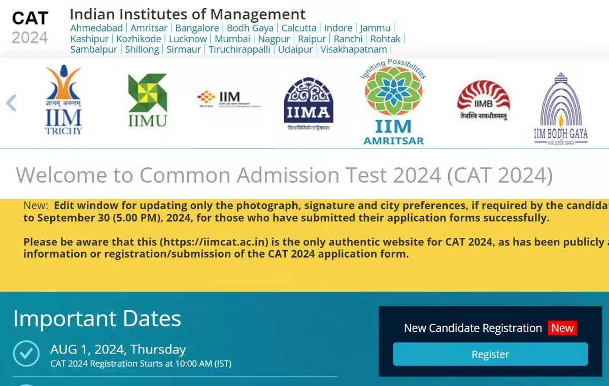 CAT 2024 admit card will be released on November 5