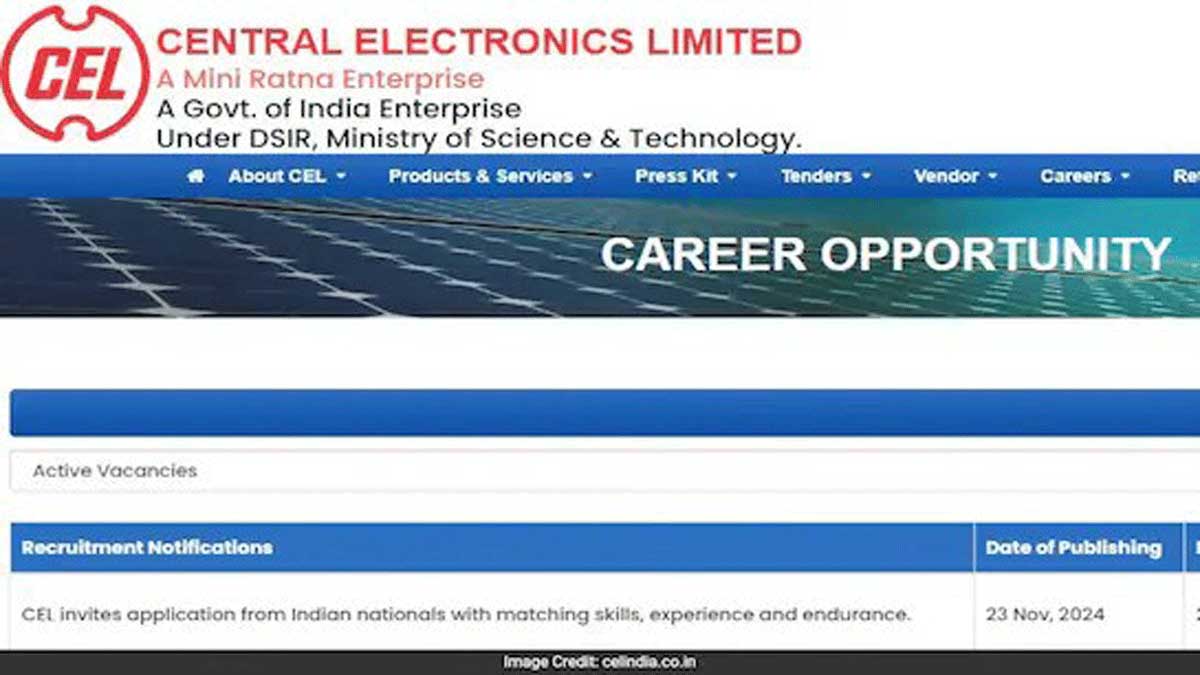 CEL Recruitment 2024 Application begins for Junior Technical Assistant and Technician posts, check details