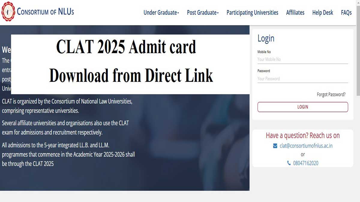 (CLAT) 2025 Common Law Admission Test Admit Card Released, Check Exam Day Guidelines