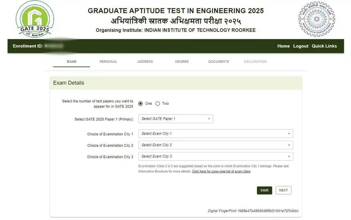 GATE 2025 application correction window activated, check details