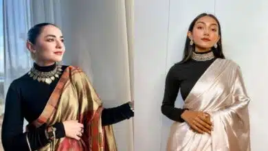How to style high neck saree in winter