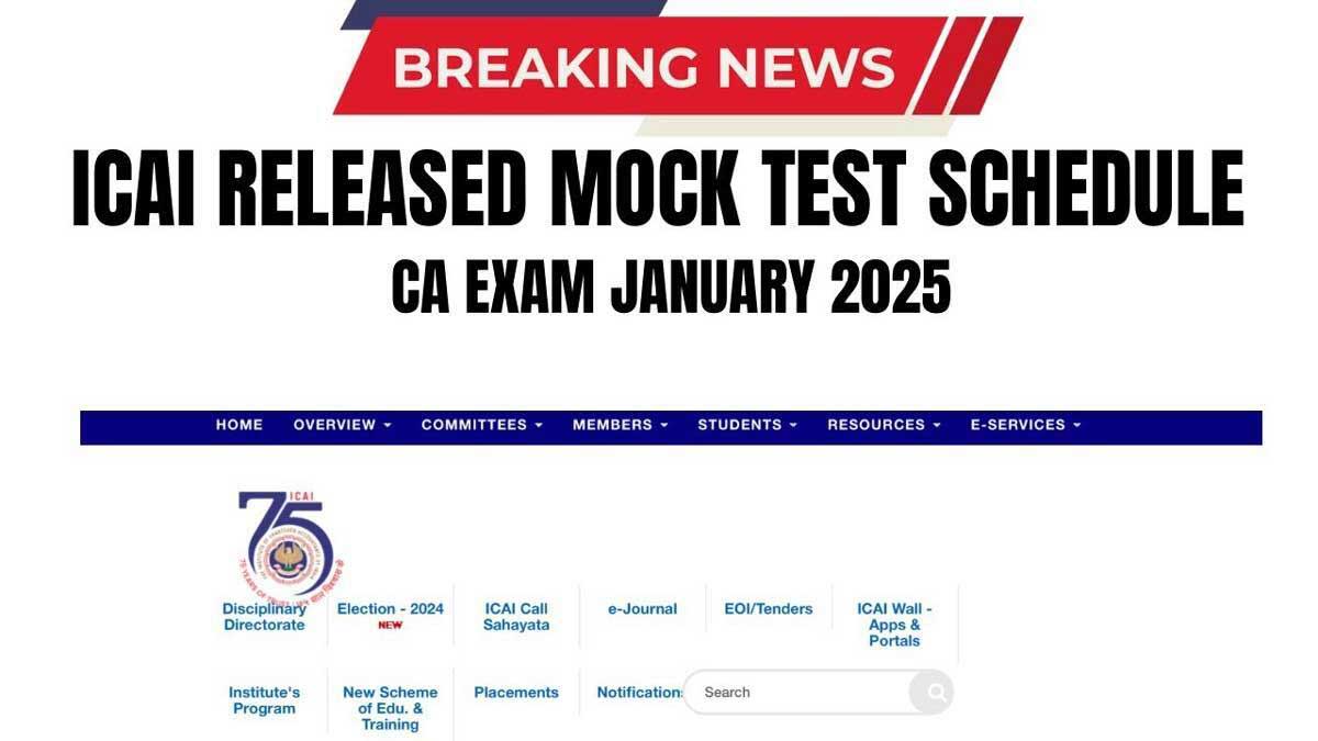 ICAI releases mock test paper series for January 2025 CA Intermediate exams