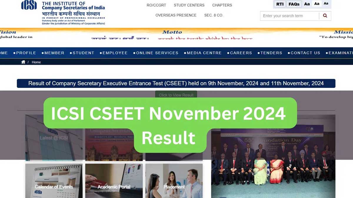 ICSI CSEET November Result 2024 Released, Check Steps to Download