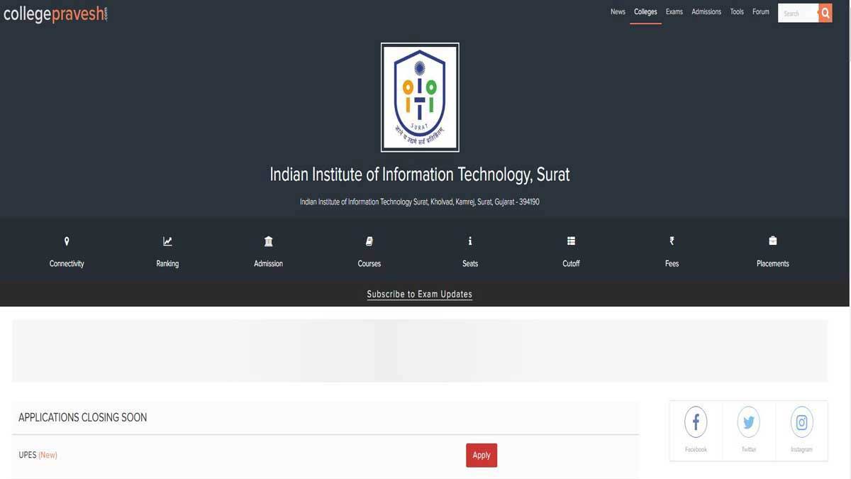 IIIT Surat invites applications for faculty positions in CSE and ECE subjects