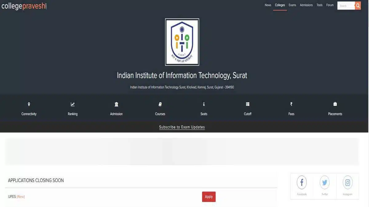 IIIT Surat invites applications for faculty positions in CSE and ECE subjects