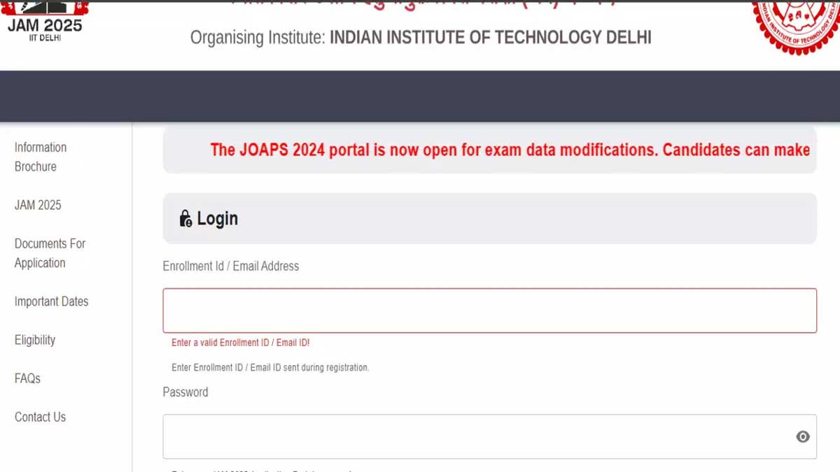 IIT JAM 2025 Application Correction Window Opens, Check Details