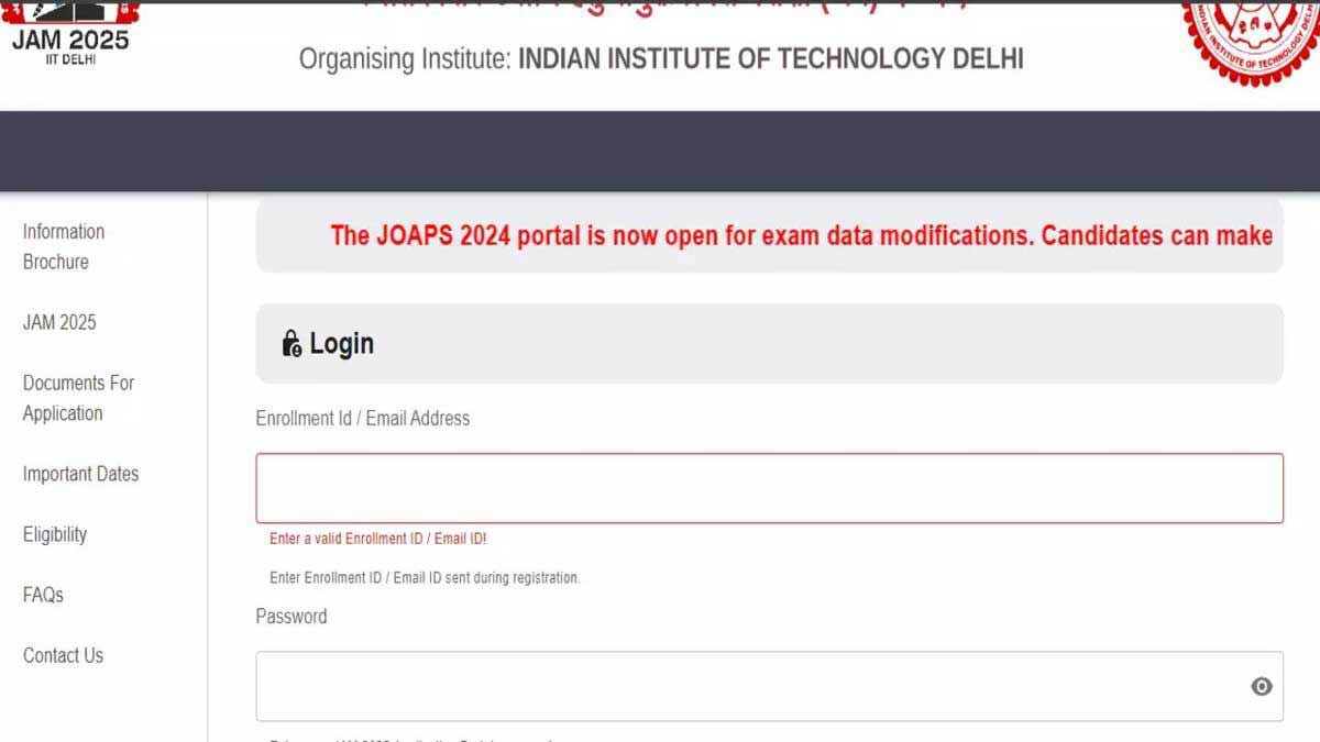 IIT JAM 2025 application correction window opens, check details