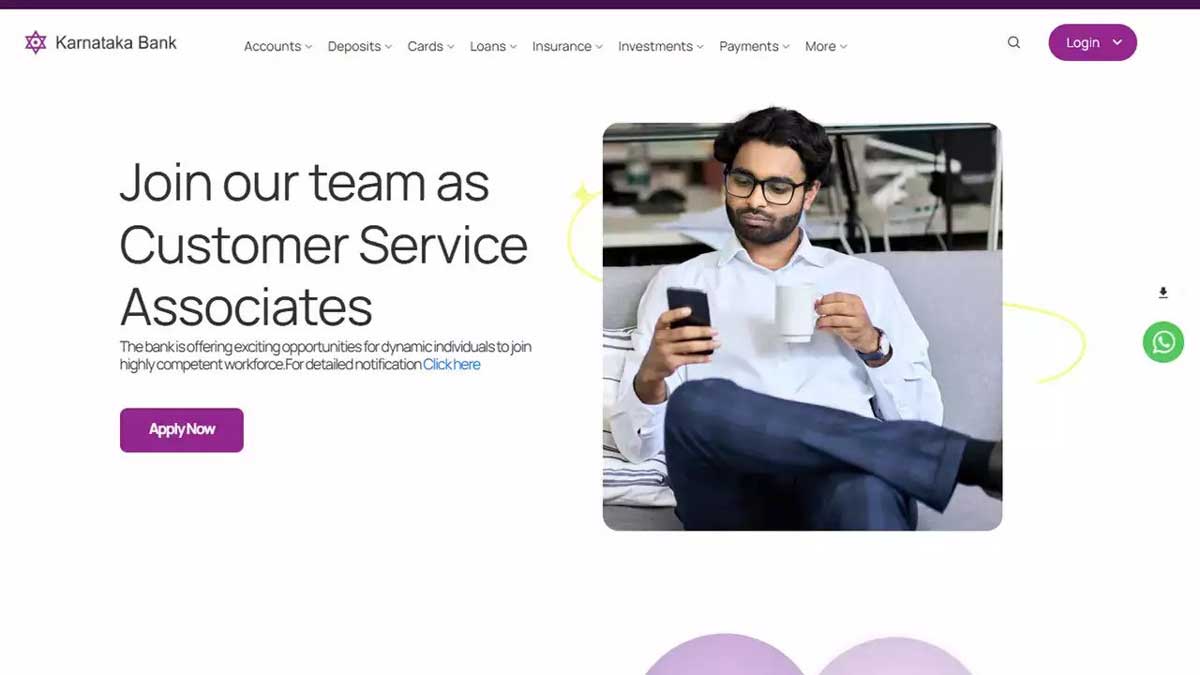 Karnataka Bank Recruitment 2024 Registration for Customer Service Associates Begins, Check Details