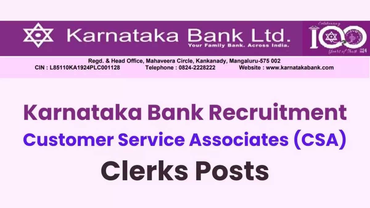 Karnataka Bank Recruitment 2024 Registration for Customer Service Associates Begins, Check Details