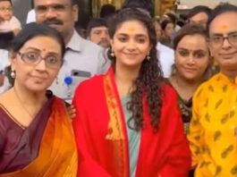 Keerthy Suresh visits Tirupati temple before her wedding with boyfriend Antony Thattil