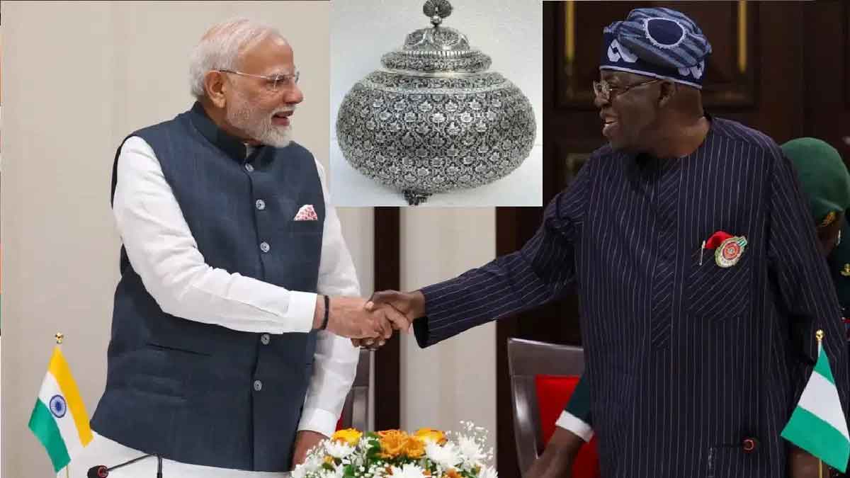 PM Modi presented 'Silofer Panchamrit Kalash' to Nigerian President Bola Ahmed Tinubu