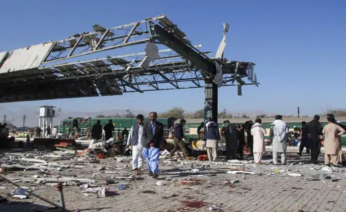 Pakistan suspends train services after deadly bombing at Quetta railway station