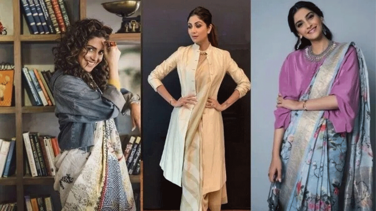 Style your saree with high neck in winter