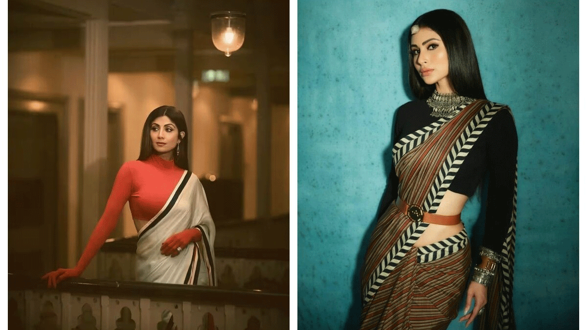 Style your saree with high neck in winter