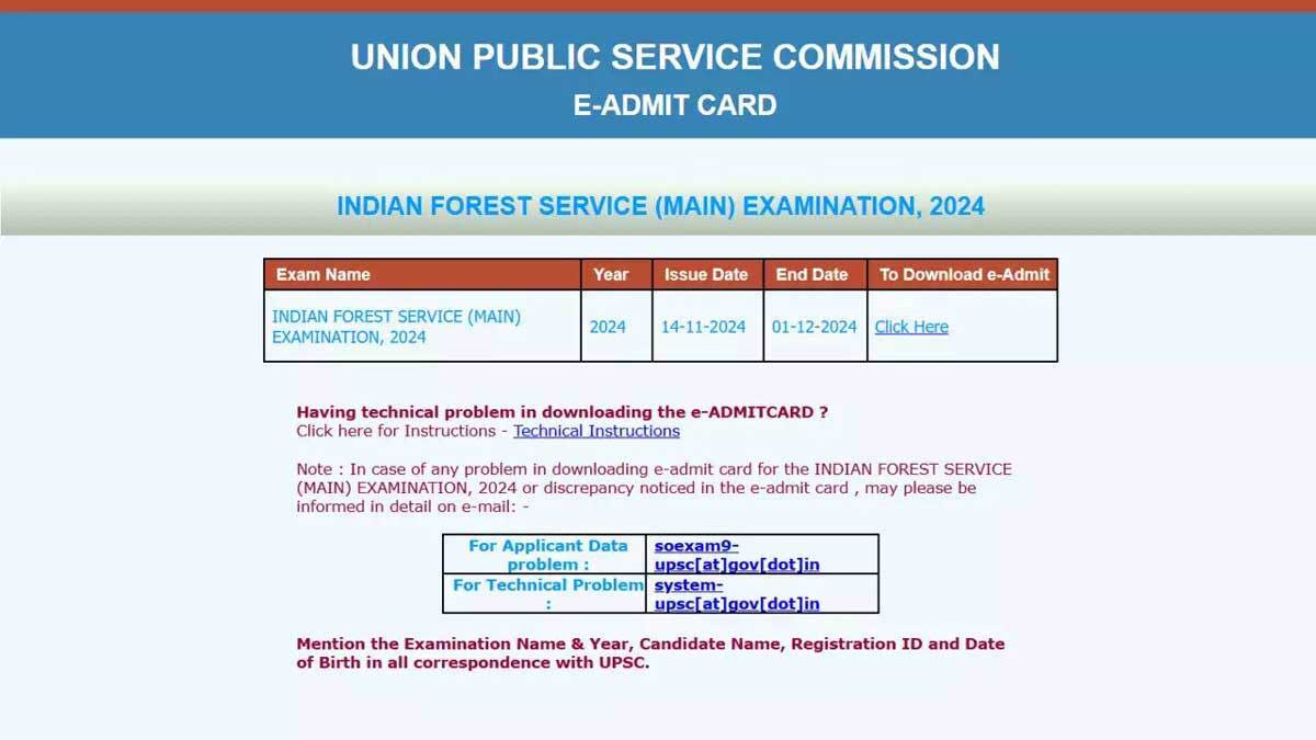 UPSC IFS Main Exam 2024 Admit Card Released, Check Steps to Download