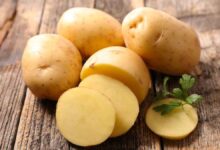 What happens by applying raw potato on the face