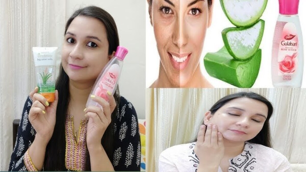 What happens if you apply aloe vera mixed with rose water