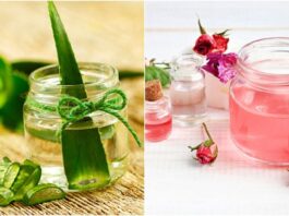 What happens if you apply aloe vera mixed with rose water