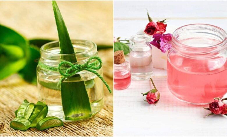 What happens if you apply aloe vera mixed with rose water