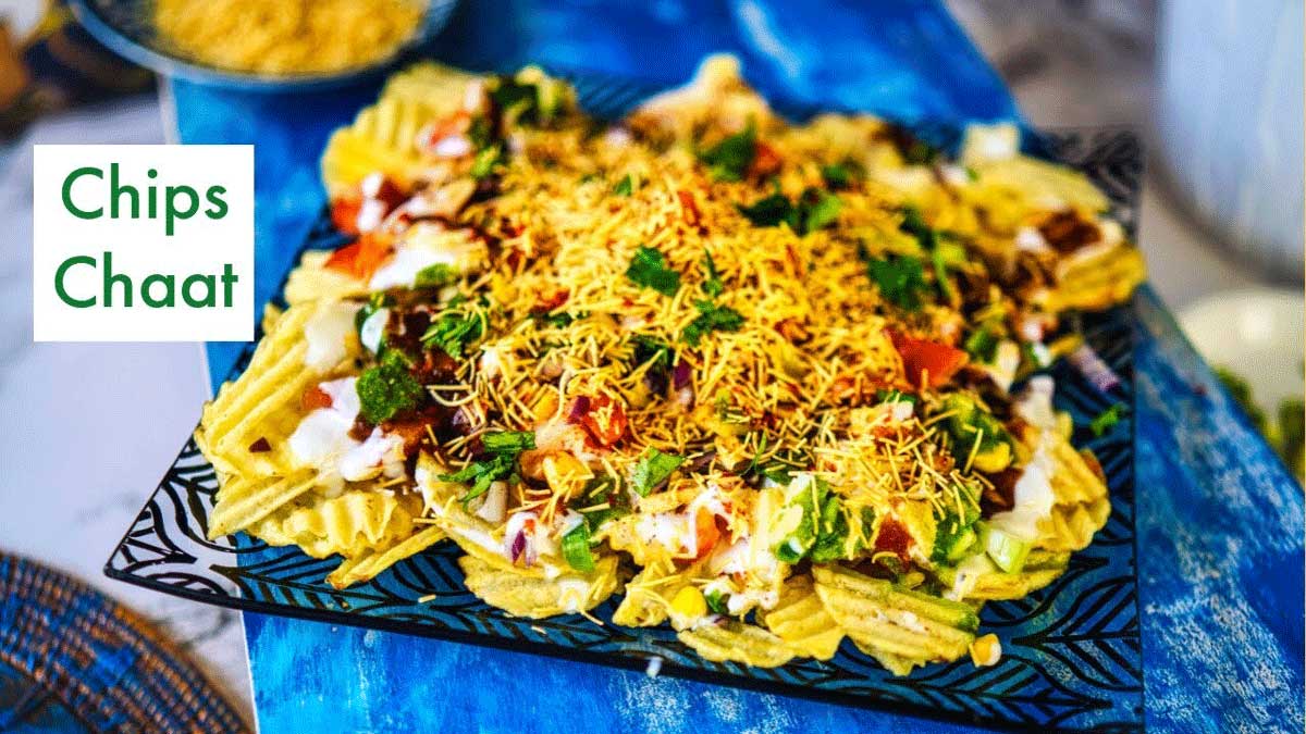 Cheesy Chips Chaat A delicious mix of cheese and Indian street flavours