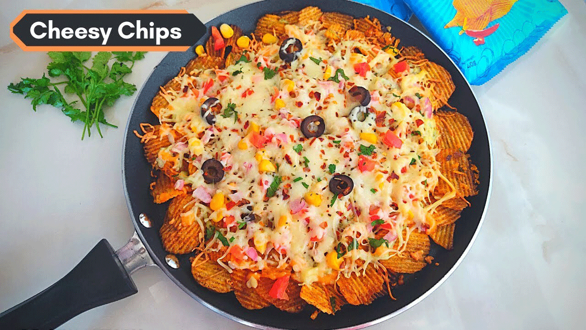 Cheesy Chips Chaat: A delicious mix of cheese and Indian street flavours