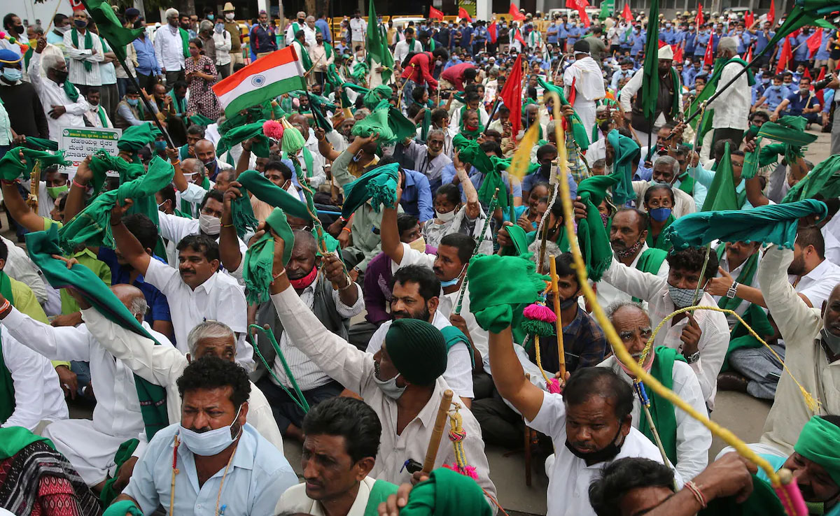 Police put up barricades at Shambhu border as farmers prepare to march towards Delhi.