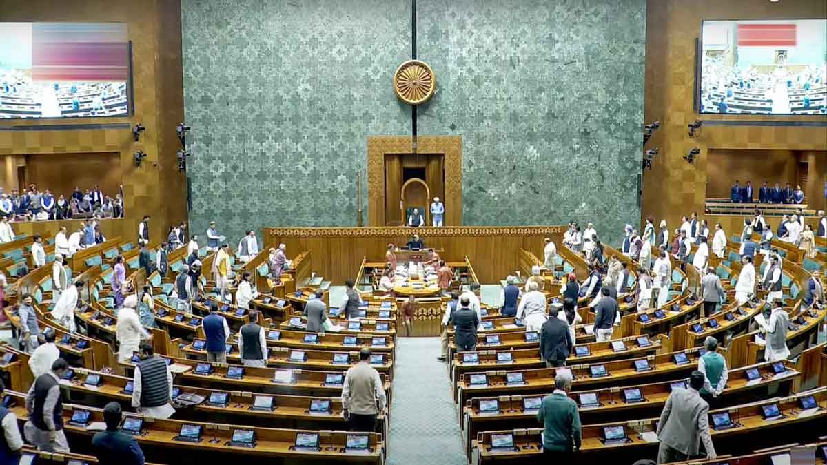 INDIA Bloc MPs protest in the Parliament premises regarding the Adani case