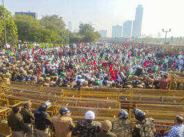 Police put up barricades at Shambhu border as farmers prepare to march towards Delhi.