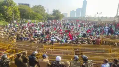Police put up barricades at Shambhu border as farmers prepare to march towards Delhi.
