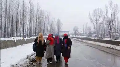 Srinagar recorded the coldest night of the season, minimum temperature was -5.4 degrees Celsius.