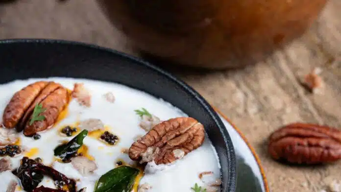 Tadka Pecan Raita A delicious Indian raita recipe