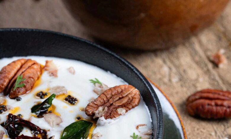 Tadka Pecan Raita A delicious Indian raita recipe