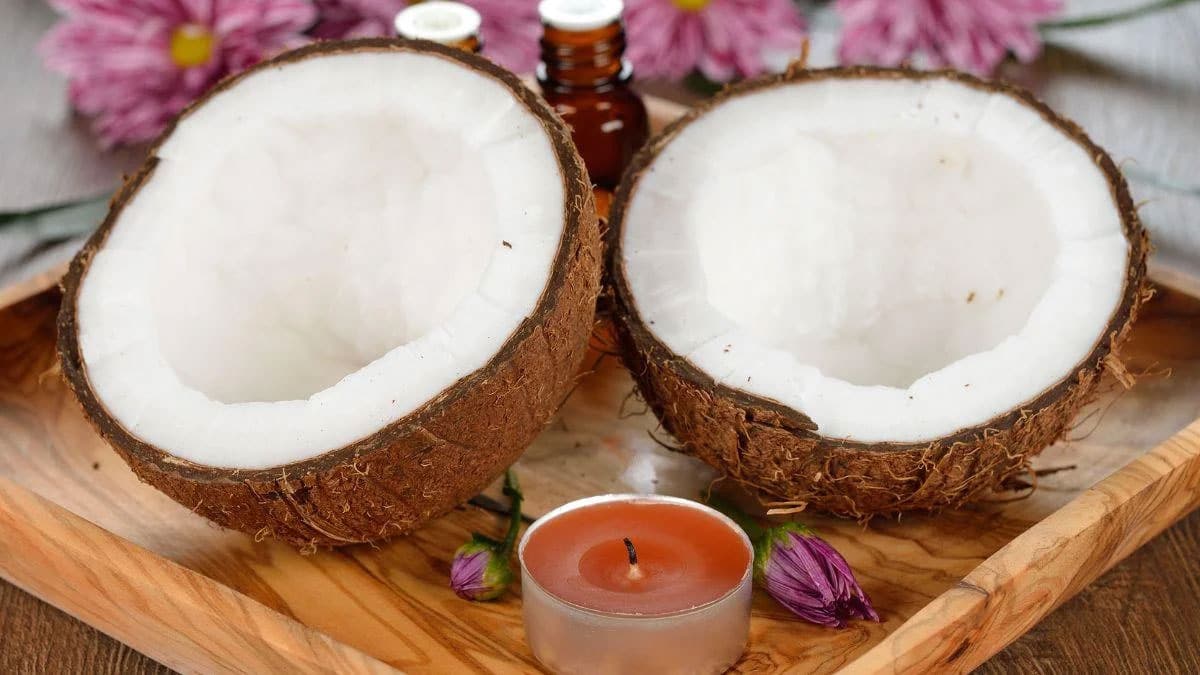 Why do Hindus use coconut in worship?