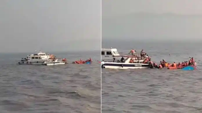 Boat full of passengers capsizes near Gateway of India in Mumbai, rescue work underway