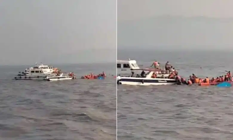 Boat full of passengers capsizes near Gateway of India in Mumbai, rescue work underway
