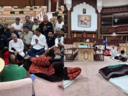 Congress MLAs staged a sit-in protest in Rajasthan