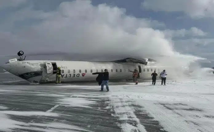 Delta Airlines plane crashes in Toronto, 19 people injured