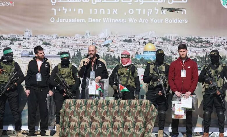 Hamas releases three hostages, including an American, under Gaza ceasefire agreement
