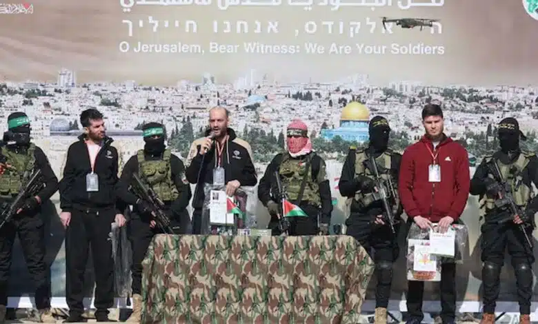 Hamas releases three hostages, including an American, under Gaza ceasefire agreement