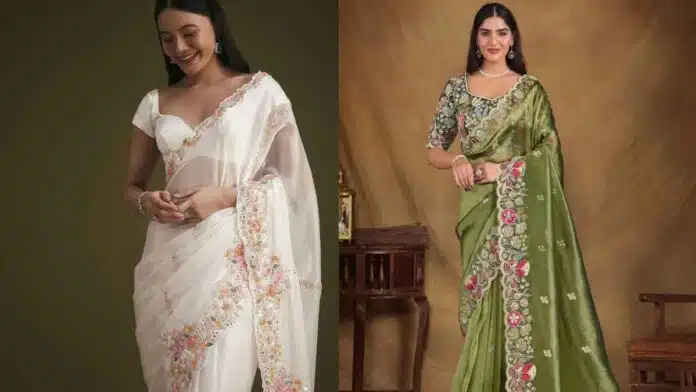 Trending Glass Tissue Saree is the new fashion identity of Bollywood